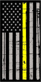 Distressed Yellow Line Cornhole Wrap