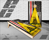 Don't Tread On Me Black Flag Thine Red Line Cornhole Boards