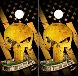 Don't Tread On Me Black Flag Cornhole Wrap