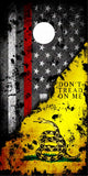 Dont Tread On Me Firefighter Flag Cornhole Wrap