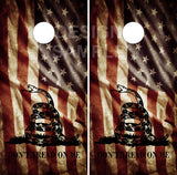 Dont Tread On Me Old Flag UV Direct Print Cornhole Tops