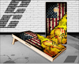 Don't Tread On Me Skull Flag Grunge Cornhole Boards