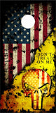 Don't Tread On Me Skull Grunge Flag Cornhole Wrap