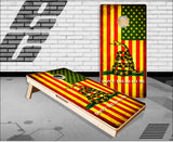 Don't Tread on me Flag yellow Cornhole Boards