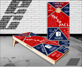 Drinking Game Waterfall RED WHITE BLUE Cornhole Boards