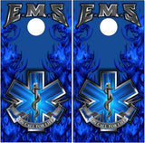 EMS Blue Flames Cornhole Wrap