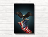 Eagle Flag Carry Wood Print