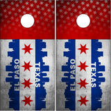 El Paso Texas Grunge Flag Cornhole Wrap