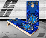 Ems Blue Flames Cornhole Boards