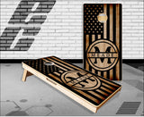 Family Name Burnt Wood Cornhole Boards