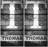 Family Name Wood Wash Cornhole Wrap