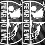 Fear No Evil Military Skull Flag UV Direct Print Cornhole Tops