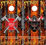Firefighters First in Devil Walk Cornhole Wrap