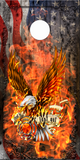 Firefighter Eagle Flag Wood Cornhole Wrap