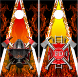 Firefighter Flames Cornhole Wrap