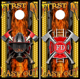 Firefighter Turn Signal Cornhole Wrap