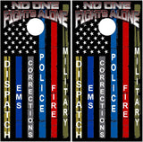 First Responders Stripe Flag Cornhole Wrap