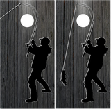 Fishing Angler Cornhole Wrap