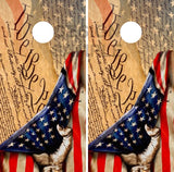 Flag Pull Constitution Cornhole Wrap