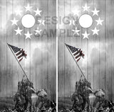 Flag Raise Of Iwa Jima Wood Cornhole Wrap