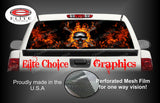 Flaming Skull Rear Window Wrap