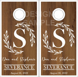 Floral Family Name Wood UV Direct Print Cornhole Tops