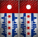 Fort Worth Texas Grunge Flag Cornhole Wrap