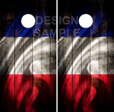 France Flag Wood Cornhole Wrap
