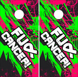Fck Cancer Splatter Cornhole Wrap