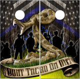 Gadsden Flag thin blue line Cornhole Wrap