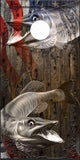 Ghost Musky Fishing Flag Cornhole Wrap