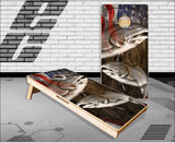 Ghost Red Fish Flag Wood Cornhole Boards