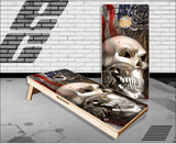Ghost Skull Rose Cornhole Boards