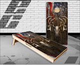 Ghost Tribal Buck Skull Cornhole Boards
