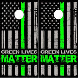 Green Lives Matter Flag UV Direct Print Cornhole Tops