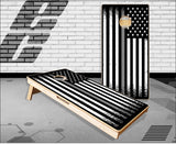 Grey Line Distressed Flag Cornhole Boards
