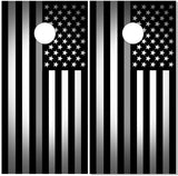 Grey Line Flag Cornhole Wrap