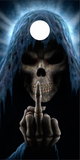 Grim Reaper Middle Finger UV Direct Print Cornhole Tops