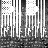 Gun Stripe Flag Cornhole Wrap