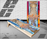 Happy Hour Beach Spill Sunset Cornhole Boards