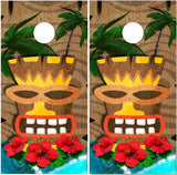 Hawaiian Tiki Man Cornhole Wrap