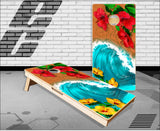 Hibiscus Flower Beach Wave Cornhole Boards