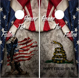Honor The Fallen Soldier Boots Flag Cornhole Wrap