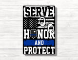 Honor and Protect Police Wood Print