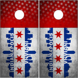 Indianapolis Indiana Grunge Flag Cornhole Wrap