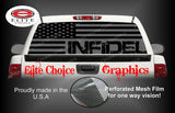 Infidel Military America Flag Gray Rear Window Wrap
