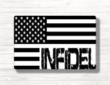 Infidel Military America Flag Wood Print