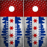 Kansas City Missouri Grunge Flag Cornhole Wrap