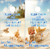 Keep Calm Beach Theme Shells UV Direct Print Cornhole Tops
