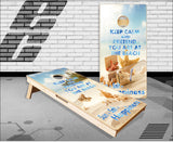 Keep calm Beach Theme Shells Cornhole Boards